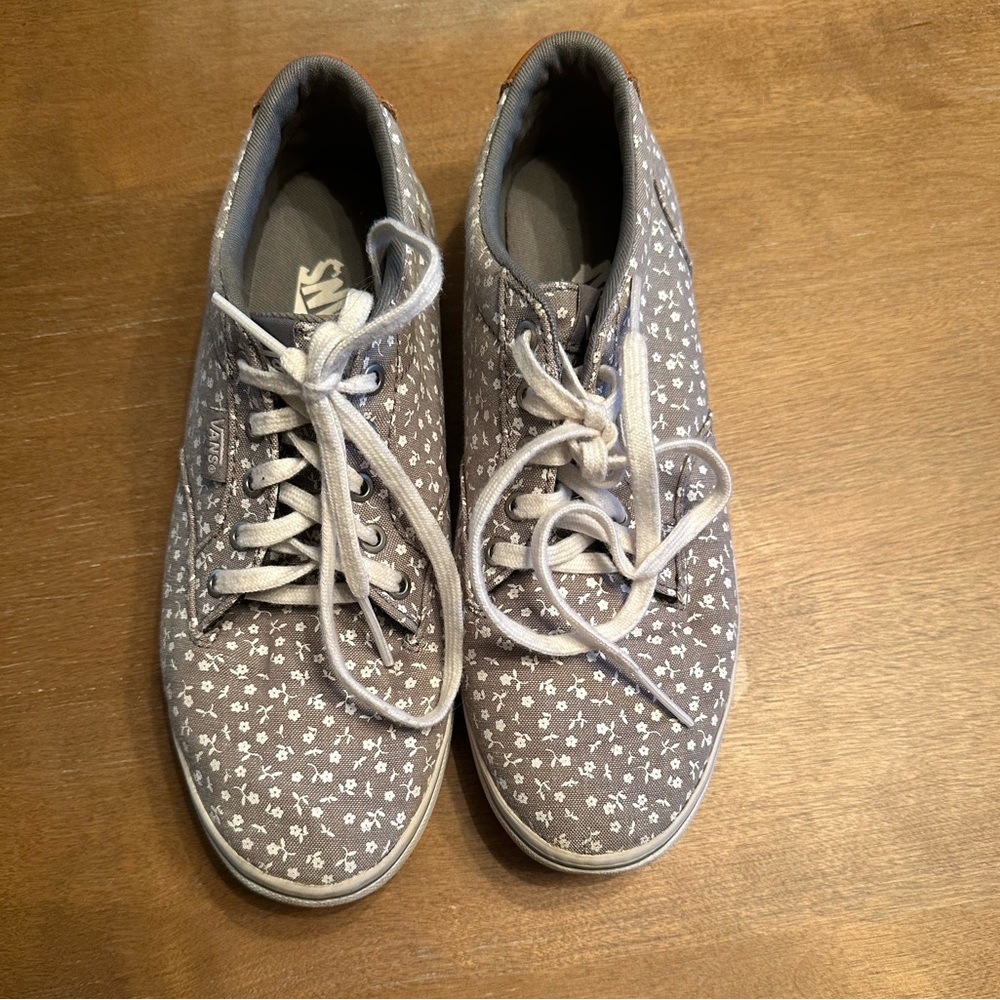 Vans Gray Floral Women's Sneakers